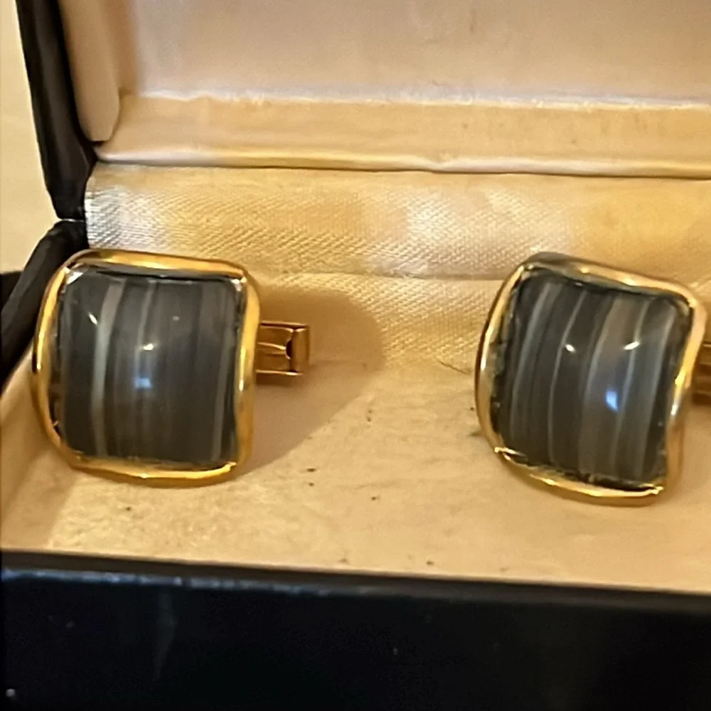 Lot vintage cufflinks & tie clips Pioneer Swank gold filled Shields